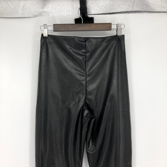 Pretty Little Thing NWT black shiny PU seam detail high waist fitted pants 4 - Picture 6 of 15